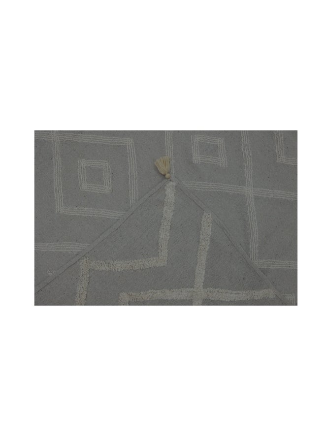 Ambrosia 130 x 160 cm 400GSM Pastel Cotton Throw Beige Blanket, Premium Tufted Geometric Boho Decorative Cover with Tassels for Sofa Couch and Bed Runner - Image 2